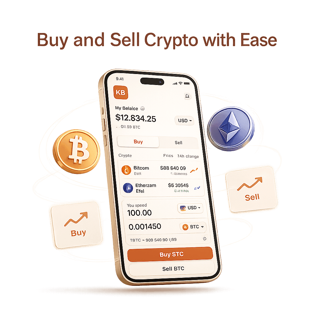 Buy and sell crypto in the KitBank app