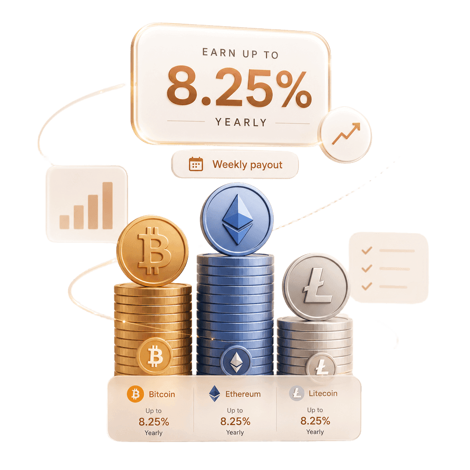 Earn up to 8.25% yearly on crypto staking