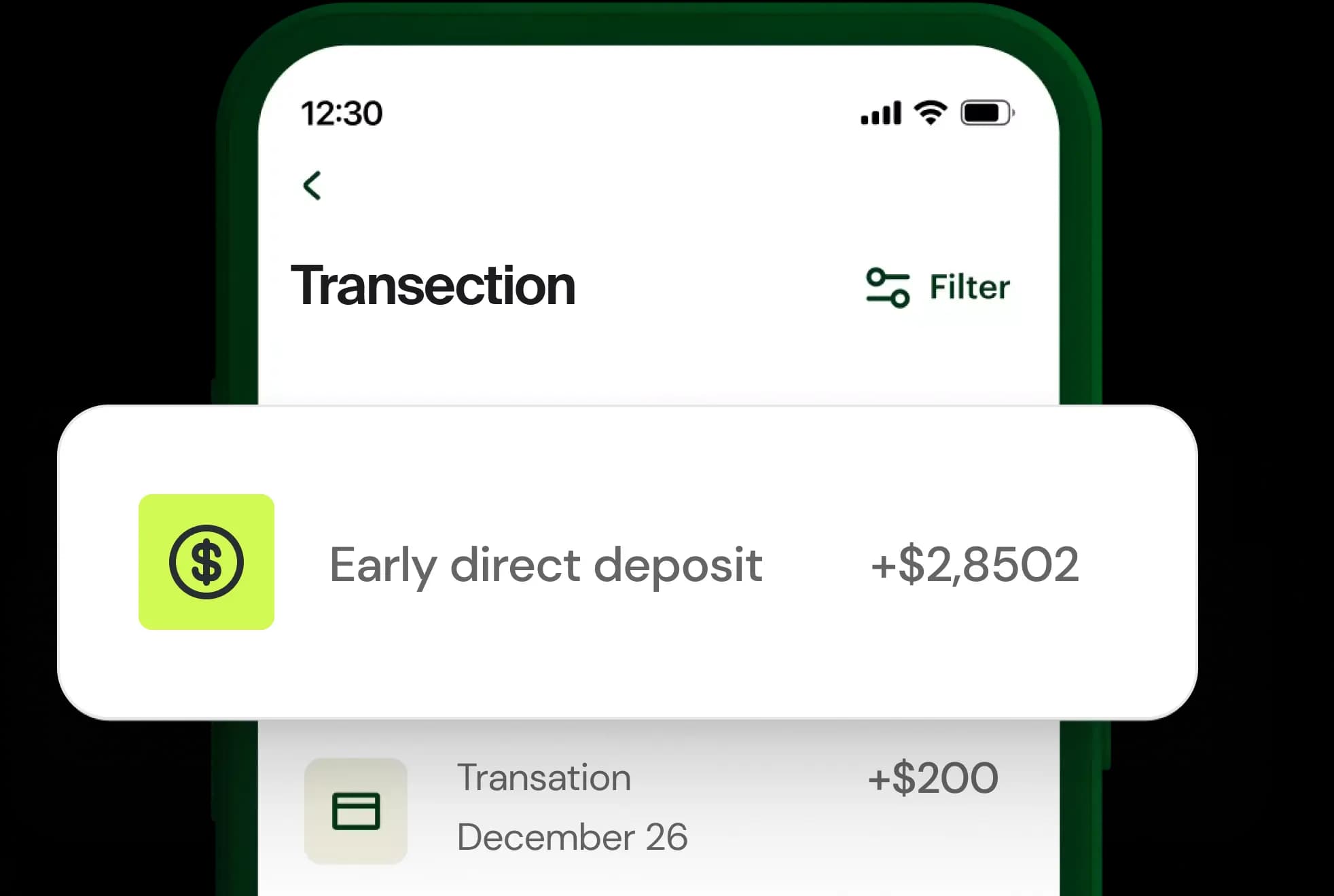 KitBank early direct deposit on mobile